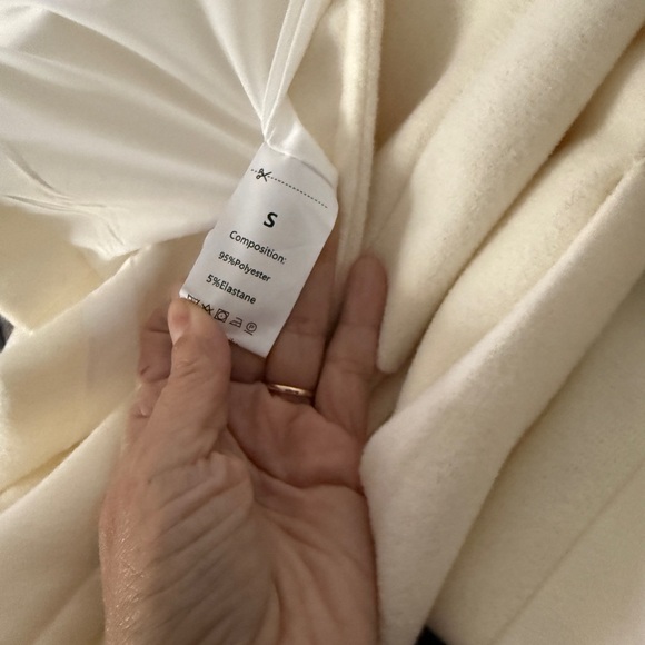 Women Coat, Elegant Cream Double-Breasted Fall Jacket, Christmas Coat, Winter - Picture 4 of 13